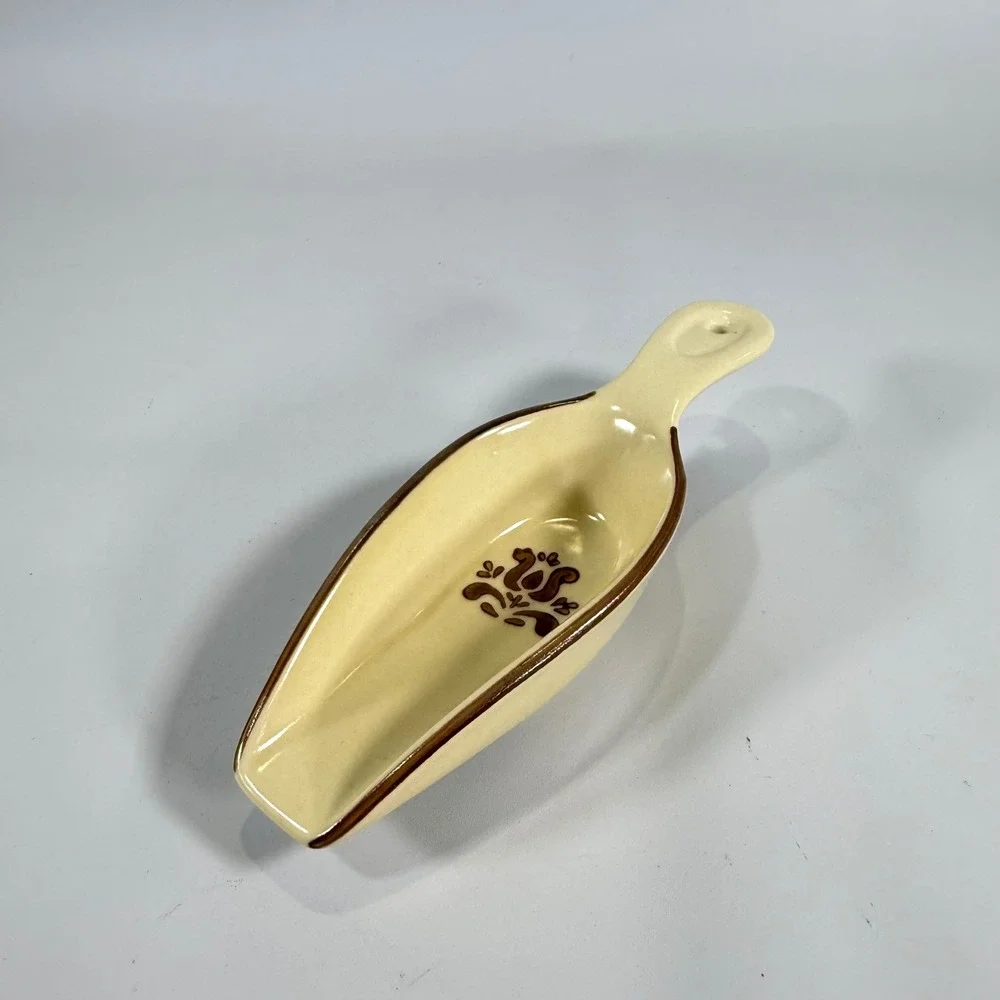 VTG Pfaltzgraff Village Measuring Scoops Set 3 Tan Brown Floral Farmhouse Retro